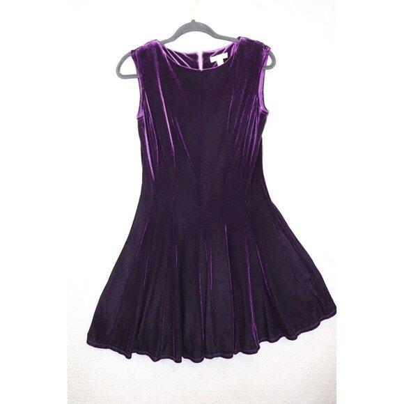 Established 1962 Purple Velvet Dress-Size 8-Fit & Flare-New with Tags - Picture 1 of 9